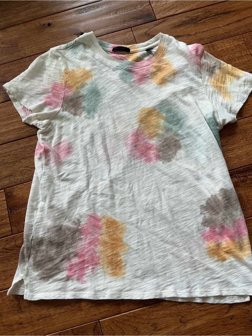 ATM Anthony Thomas Melillo Ivory and Pastel Tie Dye Tissue Tshirt, Medium
